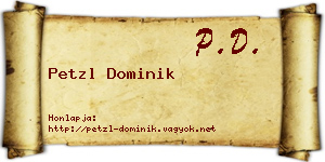 Petzl Dominik névjegykártya